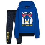 SONIC THE HEDGEHOG Boys Tracksuit, Hoodie and Joggers Set for Kids 4-12 Years - Activewear Lounge Wear Sonic Gifts (Blue, 5-6 Years)