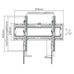 BRATECK 37-80&apos;&apos; Tilt TV wall mount bracket. Max Load: 50Kgs. VESA support up to: 800x400. Built-in bubble level. Curved   LP46-48T