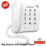 Big Button Phone 110 Corded - BINATONE 660610210001 Hearing Aid Compatible White