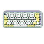 Logitech POP Keys Mechanical Wireless Keyboard with Customisable Emoji Keys, Durable Compact Design, Bluetooth or USB Connectivity, Multi-Device, OS Compatible - Daydream