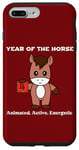 Coque pour iPhone 7 Plus/8 Plus Année du cheval mignon kawaii chinois zodiaque chinois nouvel an