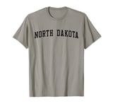 North Dakota Varsity Style Roughrider State Throwback Black T-Shirt