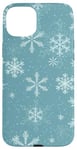 iPhone 15 Plus Blue Winter Snowflakes Christmas Holiday Case