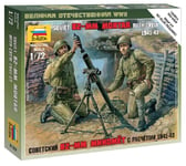 Soviet 82mm Mortar With Crew 1:72 Figurine Plastique Model Kit Zvezda