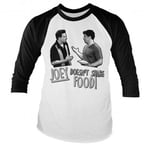 Hybris Friends - Joey Doesn't Share Food Baseball Long Sleeve Tee (WhiteBlack,XXL)