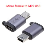 Adaptateur de connecteur de type C femelle vers Micro USB/VopeC femelle vers Mini USB/Micro USB femelle vers Type C/Micro USB femelle vers Mini USB - Type Micro to Mini USB