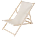 Mucola - Canapé de plage, divan de jardin chaise longue de jardin en bois divan pliant - beige