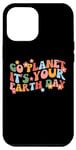 Coque pour iPhone 14 Plus Cute Go Planet It's Your Earth Day Peace Groovy Kids Boy Girl