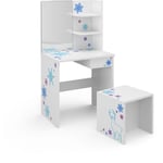 Vicco - Coiffeuse pour enfants Blanc avec tabouret