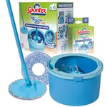 Spontex Aqua Revolution System X'tra Floor Mop and Bucket Set with Free Refill | Separates Clean & Dirty Water | Cleans Laminate, Wood & Tile Flooring | Flat Spin Mop with Microfibre Mop Head Refills