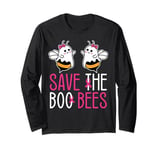 Save The Boo bees Breast Cancer Awareness Halloween Women Long Sleeve T-Shirt