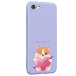 Coque violet Iphone 7 8 et SE 2020 et 2022 hamster coeur avec votre texte