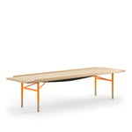 House of Finn Juhl - Table Bench Large, With Brass Edges, Oak, Orange Steel - Benker - Finn Juhl - Oransje,Tre farget - Metall/Tre