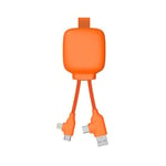 Câble Multi-Connecteurs USB 4 en 1 - Chargeur Universel et Batterie Externe 3000 mAh en Plastique Recyclé - Xoopar Gamma Lite Orange