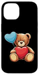 Coque pour iPhone 14 Ours en peluche coeur amour joyeux Saint-Valentin