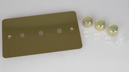 Varilight WFBD3 Matrix Faceplate Kit, ultraflat brushed brass, 3-gang