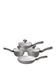 Prestige Earthpan 4 Piece Saucepan And Frying Pan Set - 16,18,20Cm Saucepans With Toughened Glass Lids And 24Cm Frying Pan