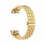 Aquarius Metal Watch Band for Fitbit Charge 3 Gold - One Size