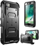 i-Blason Coque pour iPhone SE 3 / iPhone SE 2 / iPhone 8 / iPhone 7 [Protecteur d'écran Intégré & Clip Ceinture] Protection Robuste Intégrale, Noir