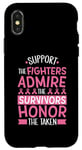 Coque pour iPhone X/XS Soutien contre le cancer du sein Admire Honor Sensibilisation au cancer du sein