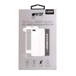 Gear Härdat Glas 3D 2in1 Front & Back iPhone 8 Plus Edge to Edge Vit med Klar baksida