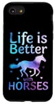 Coque pour iPhone SE (2020) / 7 / 8 Life Is Better With Horses Adorable cheval à cheval