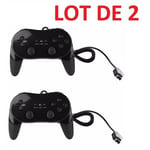 2 X Manette contrôleur Classic Pro pour Nintendo Wii, Wii U - 1,20 m – Noir - Straße Game ®