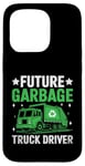 Coque pour iPhone 15 Pro Future Garbage Truck Driver Déchets Collecteur de déchets Sanitation