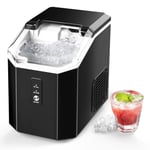 Ice Machines for Home Crushed Ice Cube Maker Machine, Self Cleaning Ice Machine with One-Click Operation, Soft Chewable Pebble Ice in 7 Mins, 15kg/24H with Ice Bags for Home Bar Camping RV