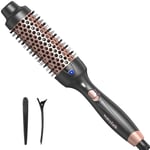 Wavytalk Thermal Brush, Curling Iron Brush with UK Plug, 38 mm Heated Hot Hair Brush to Create Natural Curls, Hot Round Brush for Smoother Appearance, Dual Voltage Feature for Blowout Look.