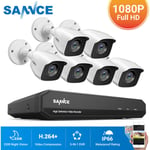 Sannce Système de sécurité vidéo domestique 720P avec dvr 1080N avec 6 caméras Style c – Sans disque dur