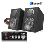HiFi Speakers and Stereo Amplifier with Bluetooth & USB, Home Audio Music System
