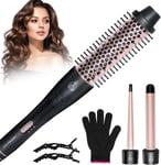 MEETELLALA Hair Curler, 3 in 1 Curling Tongs Set with Curling Brush and 2 Inter