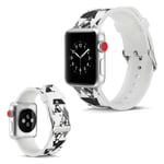 Apple Watch Series 5 44mm naamioitu silikoninen kellonauha - Musta Ja Valkoinen