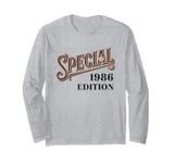 Year Of Birth 1986 Birthday Design Vintage Born In 1986 Long Sleeve T-Shirt