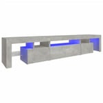 Meuble TV avec lumières LED Gris béton 215x36,5x40 cm - Prolenta Premium