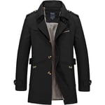 Mens Long Jacket Overcoat Trench Spring Coat Solid Tops Warm Formal Outwear