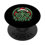 Cthulhu Christmas Lovecraft et Miskatonic Necronomicon PopSockets PopGrip Adhésif