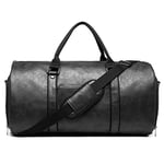 Sac de Voyage en Cuir Convertible avec Compartiment à Chaussures, imperméable, Parfait pour Les Voyages d'affaires/Cadeaux pour Mari, Noir