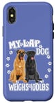 Coque pour iPhone X/XS Cane Corso avec citation de propriétaire de chien de grande taille 45,4 kg