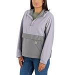 Carhartt Women's Relaxed Fit Fleece Pullover Jacket, Lilac Haze, Asphalt, L