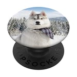 Husky Pop mount Socket Cool Alaskan Dog on the wild nature PopSockets Swappable PopGrip