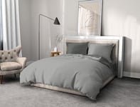 HOME LINGE PASSION LA PASSION DU LINGE DEPUIS 1992 Duvet Cover Set, Dove Grey and Charcoal Grey, Cotton, 57 Threads/cm², 220 x 240 cm