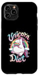 Coque pour iPhone 11 Pro Unicorn Diet Magical Rainbow Unicorn Princess