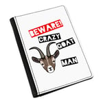 Beware Crazy Goat Man Passport Holder Cover Case Wallet - Funny Animal