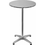 Deuba - casaria® Table de bar bistrot pliable ronde ⌀ 60 cm hauteur réglable 70 cm / 115 cm 2 en 1 en aluminium mange debout Réglable en hauteur /