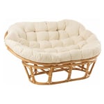 Fauteuil & Coussin en Rotin Roni 179cm Naturel