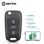 Tib För Kia Rio Ceed Ceedpro Picanto 2004-2011 433mhz Flip Car Remote Key Med Id46 Chip Auto Car Key 3 Knappar