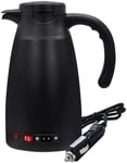 XYSQWZ Bouilloire Électrique Faire Bouillir l'eau 12 V Voiture 24 V Camion Voyage Bouilloire Électrique Pot Tasse d'eau Chauffée Ébullition Rapide pour Thé Café Lait 1300 ML Noir