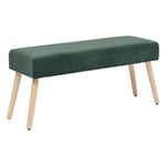 Banc Banquette en Velours Vert cèdre 100 x 35 x 45 cm